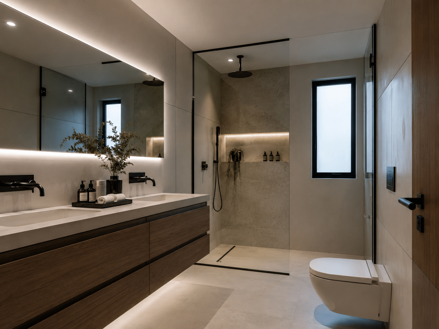 Banheiro moderno em projeto de design de interiores em Piracicaba