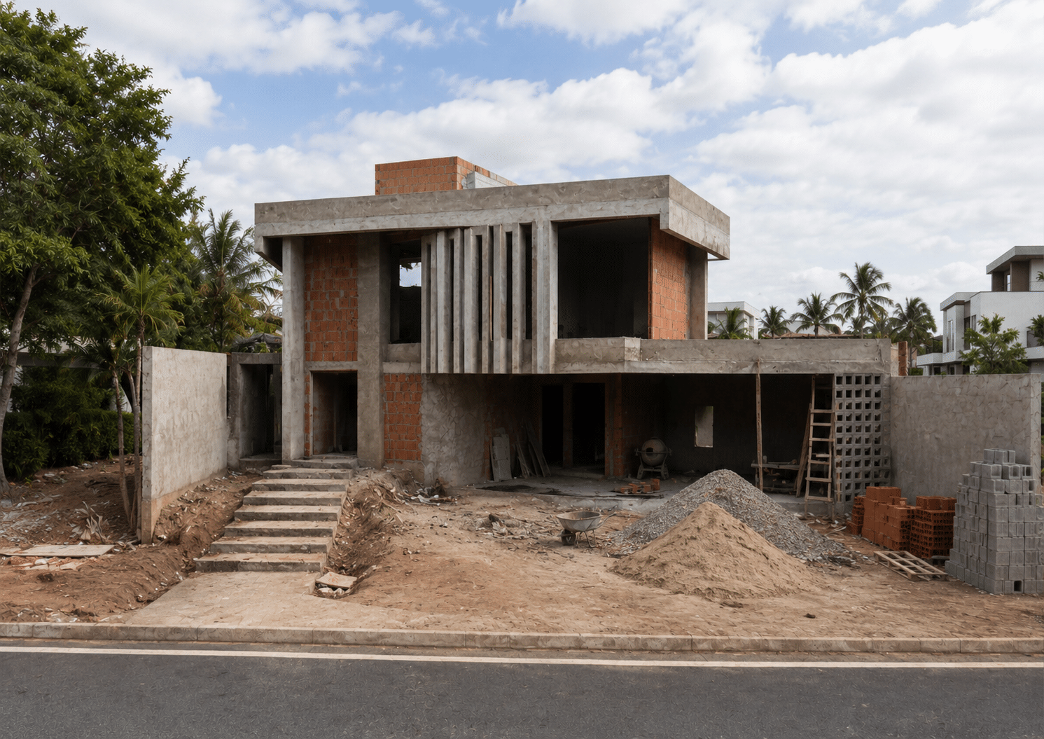 Gerenciamento de obra residencial em Piracicaba durante a fase de construção